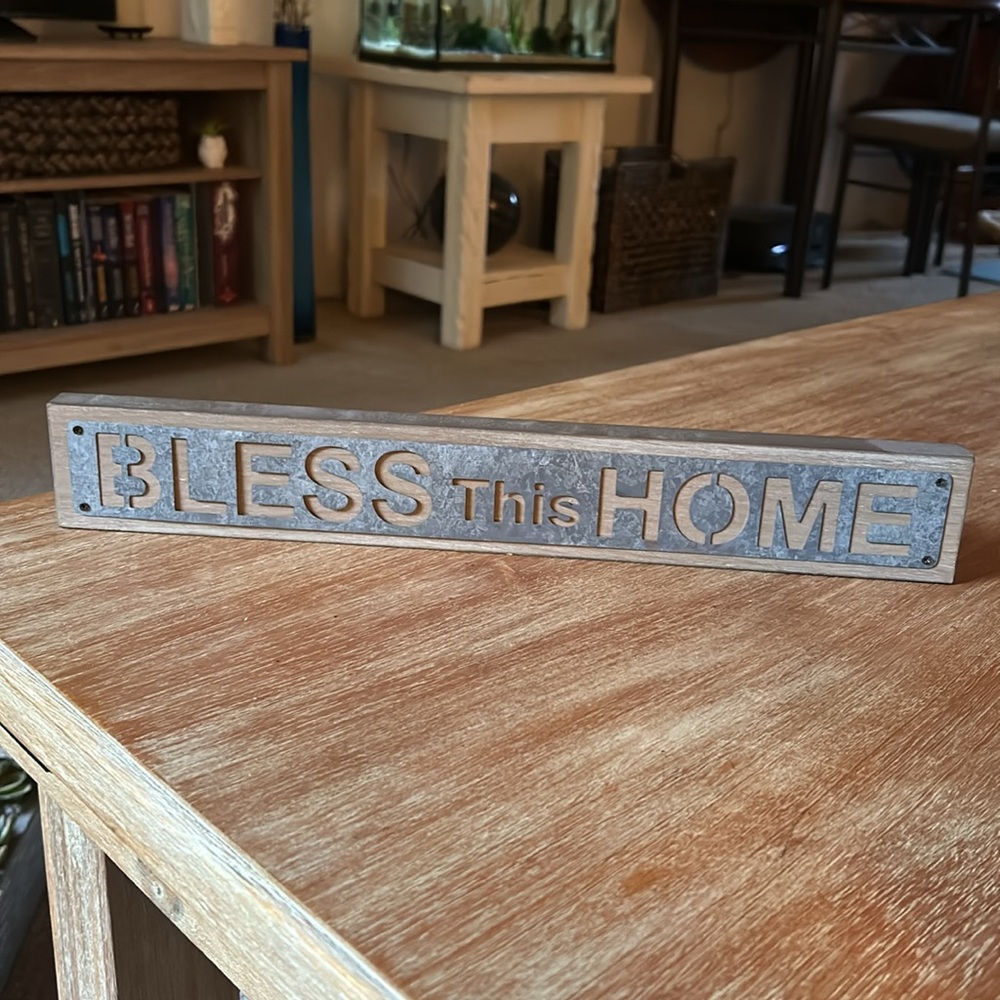 Wood and metal sign
